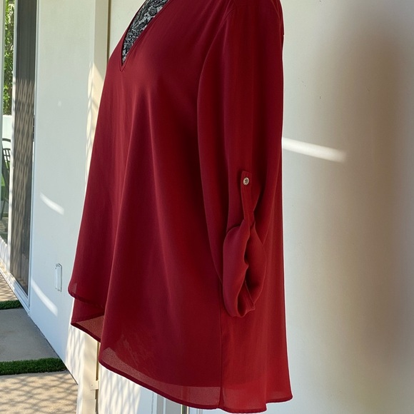 Karen Kane Rust XL Blouse - Picture 2 of 4